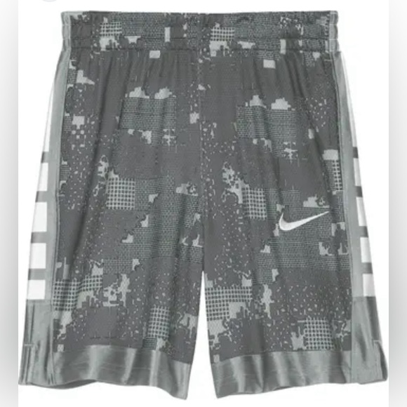 Nike Boys Elite Basketball Shorts in Gray and White| M 10/12 - Picture 1 of 5